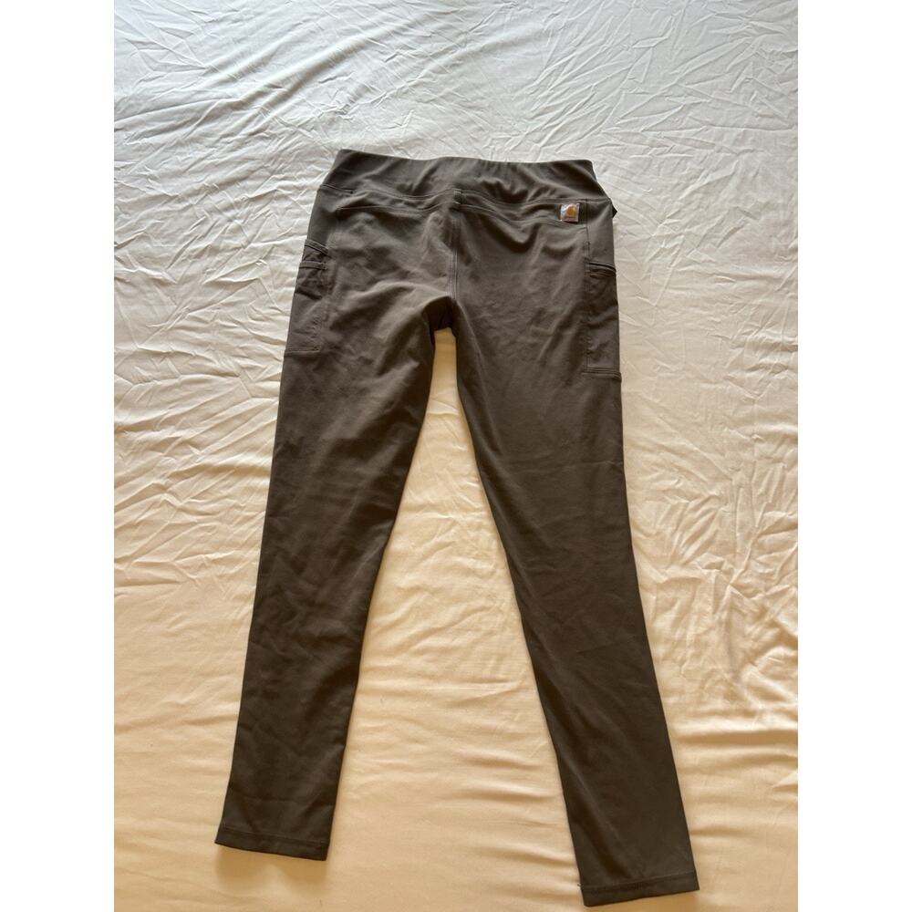 Carhartt Force W Green Brown Utility Pocket Leggings Size Large Tall L 12-14 - Picture 3 of 10